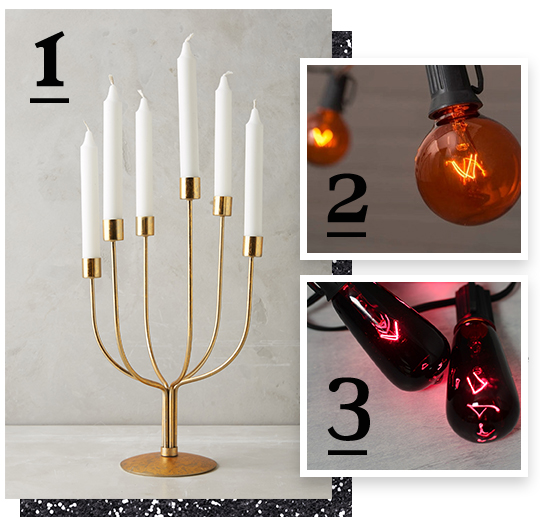 gold-candelabra-candle-holder-with-illuminated-orange-globe-and-purple-edison-bulb-lights