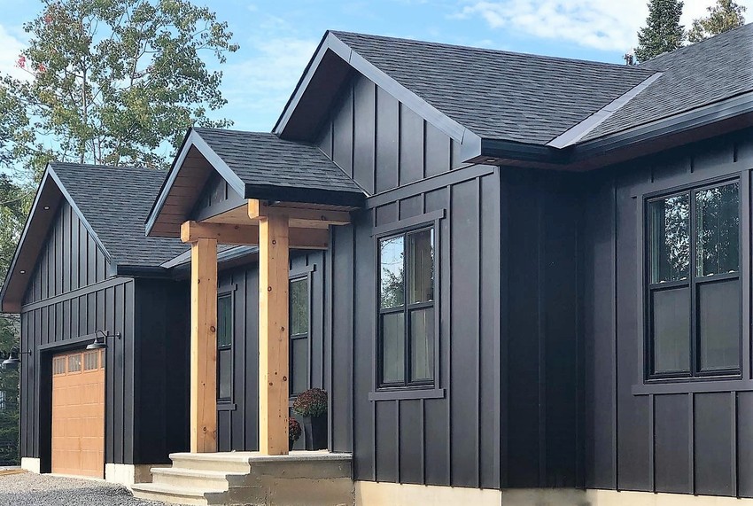 Ranch Style Home Black James Hardie Siding