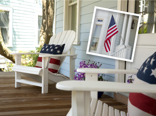 Front-Porch-With-James-Hardie-Lap-Siding-White-Chairs-And-American-Flag-Themed-Pillows